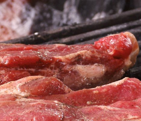 Steak on grill